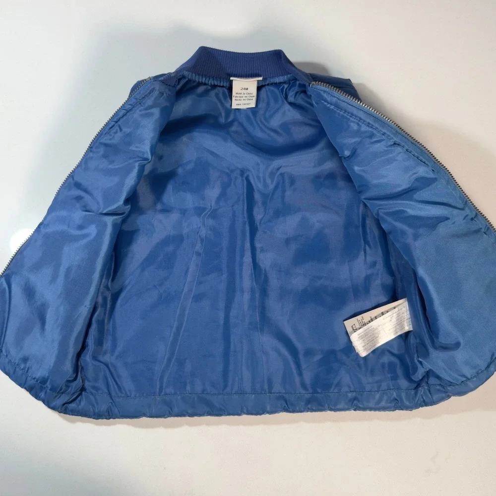 Calvin Klein Puffer Vest Kids 24M Blue Excellent Quilted Zip Up Logo Outerwear